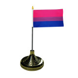 Customized Logo Printed Table Flag With Table Top Flag Stand