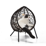 Cheap Price Modern Stylish Artical Rattan Material Cat Bed Tree House Furniture With Soft Cushion