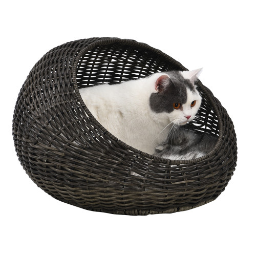 Cheap Price Modern Stylish Artical Rattan Material Cat Bed Tree House Furniture With Soft Cushion