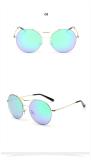 Metal Frame Round Fashion Colorful UV400 Brand Designer Sunglasses For Women Cool Mirror Oculos De Sol 120401