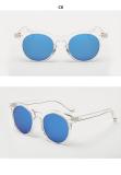 Classic Rivets Women Brand Designer Round Mirrored Lens Sunglasses 83001