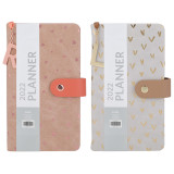 2021 Unique Custom Rose Gold Button Closure Journal PU Leather Hardcover Planners and Notebooks