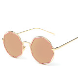 Metal Frame Sunglasses For Women's Sunglasses Octagon Reflective Mirror Hipster Restoring Ancient Ways Round Sunglasses 89101