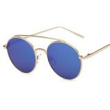 Metal frame Round fashion brand designer Sunglasses for Women Cool mirror colorful uv400 brand oculos de sol 100001