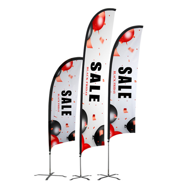 Hot sale double sided recycling extra large feather beach flag