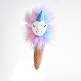 Tropical Summer Monsoon Series Pet Colorful Plush Toy Unicorn Flamingo Shape Padded Cute Soft Dog Chew Toy