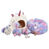 Tropical Summer Monsoon Series Pet Colorful Plush Toy Unicorn Flamingo Shape Padded Cute Soft Dog Chew Toy