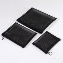 2020 Korean style customized three-piece set outdoor travel cosmetics storage bag Black makeup bag