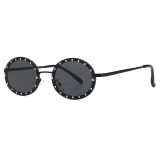 Superhot Eyewear 27033 oval Frame lady rhinestone round shape 2019 new design sunglasses