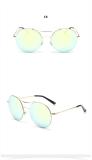 Metal Frame Round Fashion Colorful UV400 Brand Designer Sunglasses For Women Cool Mirror Oculos De Sol 120401