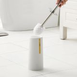 2020 Creative replaceable bristle white and black plastic and stainless steel bathroom toilet brush with holder