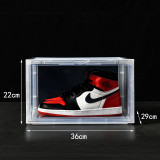 Amazon Hot Selling Side Open Door Steady Stacking Custom Logo OEM Giant Black Sneakers Plastic Black Shoe Box
