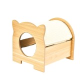 Modern Simple Designed Cat Scratching Wooden Furniture Scratcher With Plush Toy