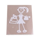 Anti UV color fading resistant white ink printing clear vinyl my family car body window tattoo sticker
