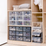 Best Selling DIY Clear Stackable High-heel Ottoman Transparent Drop-front Plastic Storage Dustproof  Box Container For Shoe