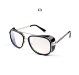 Superhot Male Steampunk Sunglasses Tony Stark Retro Vintage Eyewear Men Steampunk Sun Glasses UV400 oculos de sol 10208