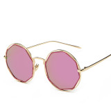 Metal Frame Sunglasses For Women's Sunglasses Octagon Reflective Mirror Hipster Restoring Ancient Ways Round Sunglasses 89101