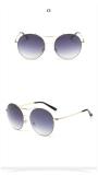 Metal Frame Round Fashion Colorful UV400 Brand Designer Sunglasses For Women Cool Mirror Oculos De Sol 120401