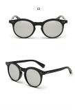 Classic Rivets Women Brand Designer Round Mirrored Lens Sunglasses 83001