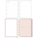2022 Custom Printing Cute Happy Vintage Journal Organizer Diary Spiral Notebook A5 PU Leather Disc Bound Planner
