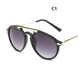 Fashion Cat Eye Sunglasses Women Vintage Semi-Rimless Sun Glasses Inspired Round Circle Sunglass 84301