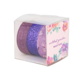 Custom Printing Purple Elegance Luxury Flower Set of 3 Washi Tape Stickers Art Printing Tapes Planner Accessory