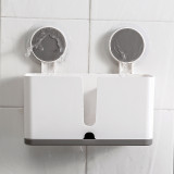 Taizhou New Design Bathroom storage shelf Adhesive No Drill Wall Mounted Electric Thoothbrush Storage Baskets