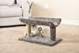 Wild Style Plush Pet Bed Sisal Post Feather Scratching Toy Cozy Cat Furniture