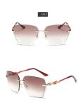 Luxury Ladies Oversize Sunglasses Women Big Rimless Square Shades Crystal Sun Glasses Female Driving Goggles Oculos 87801