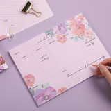 Custom Flowers Design 60sheets 100gram Paper Daily Notepad Notebook Undated Pad Weekly Planner
