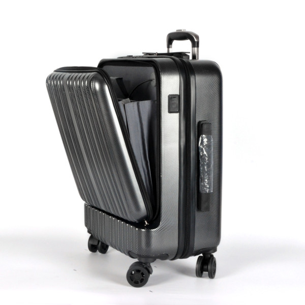 custom  ABS travel cabin ABS+PC smart luggage wheeled bag with front Pocket