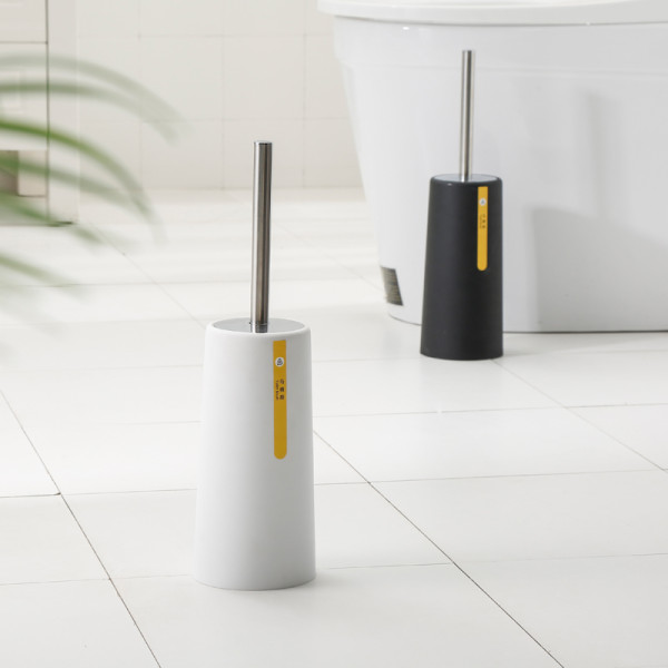 2020 Creative replaceable bristle white and black plastic and stainless steel bathroom toilet brush with holder