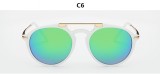 Fashion Cat Eye Sunglasses Women Vintage Semi-Rimless Sun Glasses Inspired Round Circle Sunglass 84301