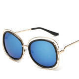 Fashion Women Sunglasses Classic Alloy Wire Frame Round Shades Vintage Ladies Brand Designer Sun Glasses Oculos de sol 104401