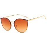 26133 Superhot Eyewear  New Design PC Lens High Quality Sun glasses fashion  Sweet cat eye Rivet Metal sunglasses