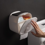 Amazon Hot New Design Magic Portable Removable Adhesive Wall Mounted Tissue Paper Dispenser Box Holder With Compartment