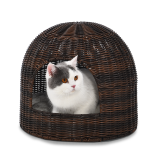 Cheap Price Modern Stylish Artical Rattan Material Cat Bed Tree House Furniture With Soft Cushion