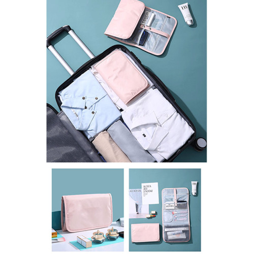 Fashion  personalized custom men washing hanging toilet bag folding travel makeup cosmetic travel bag with handle