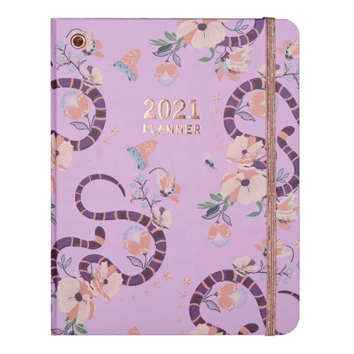 New Products 2022 Unique Custom Logo Journal Purple Rose Gold Quotes Weekly Daily Notebook Planner