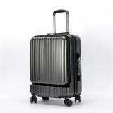 custom  ABS travel cabin ABS+PC smart luggage wheeled bag with front Pocket