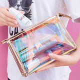 Custom Printed PVC Lady Holographic Laser Cosmetic Bag Durable Waterproof Travel Makeup Bag