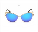 Fashion Ladies Cat Eye Sunglasses Metal Luxury Sun glasses Women Brand Designer Big Frame UV400 Mirror Vintage Shades 131201