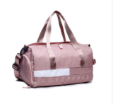 fashion customized  black gym duffle bag Nylon Outdoor sport Travel Bag with shoe compartment