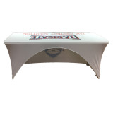 High Quality Waterproof  Painting Designs Custom Colour Logo Printing Knitted Polyester Table Cloth Table Cover Printing