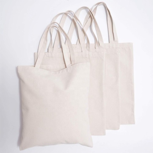 Custom Logo Size Large Cotton Canvas Shopping Tote Bag