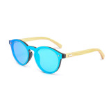70607 Superhot Eyewear 2019 Round Retro one piece lens Sun glasses Custom Logo Bamboo Sunglasses
