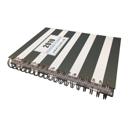 Personalized Custom Mens Planner Striped Notebook Spiral Wire Planner