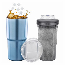 Upgraded 5-IN-1 Can Cooler Keeps Beverage Cold Upto 12 Hours Works With All 12 Oz Cans Bottles Stainless Steel 24 Oz Tumbler