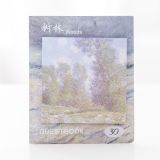 Creative oil painting style square torn message N times sticky note memo note paper