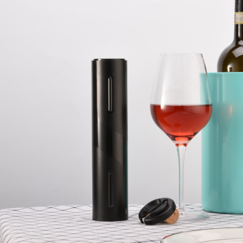 Plastic Black Corkscrew Set Custom Logo Battery Operated Rechargeable Electric Automatic Wine Bottle Opener